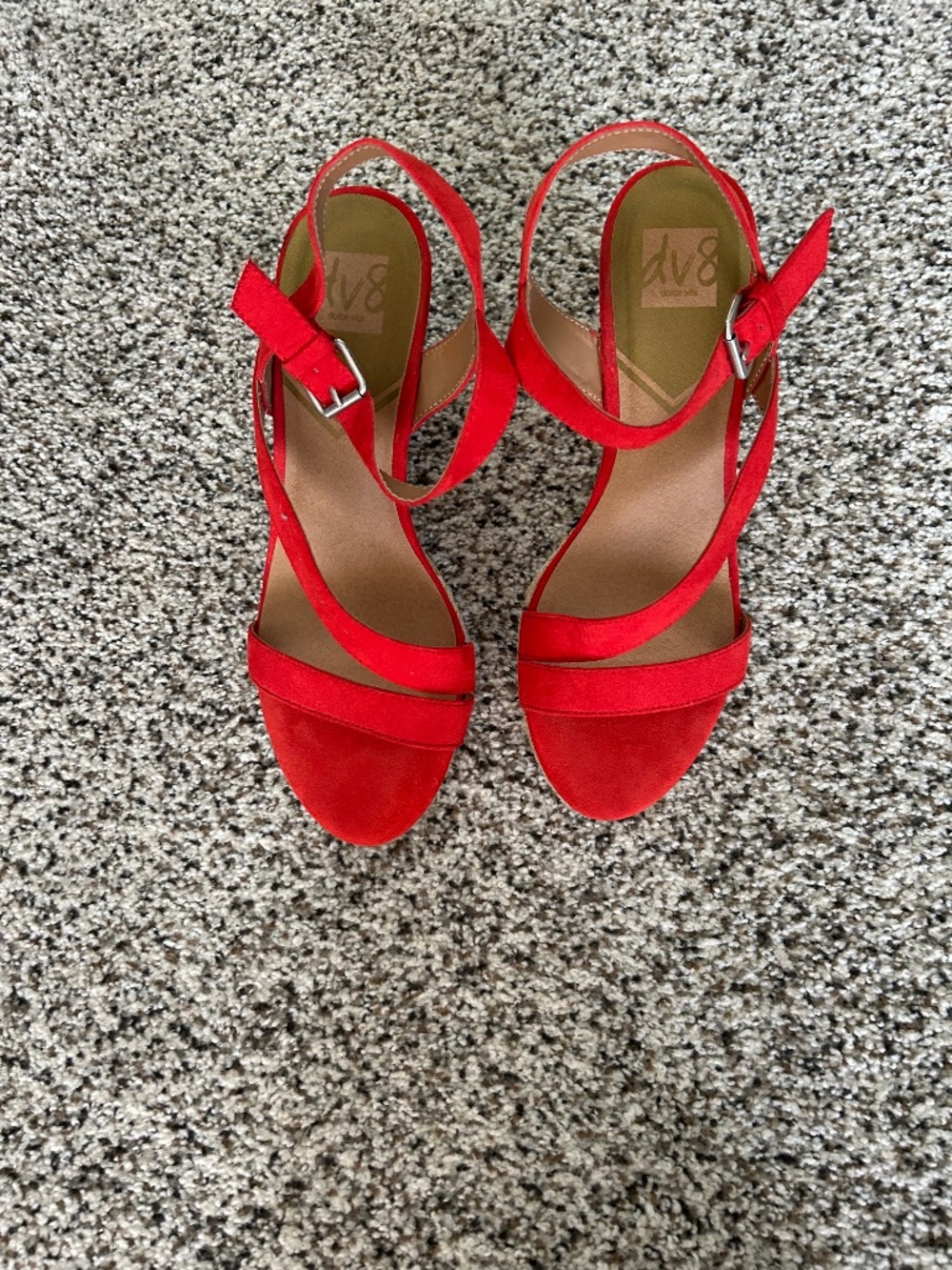 Red Dolce Vita wedge heels